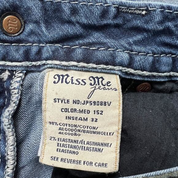 Miss‎ Me Jeans Bootcut JP5908BV Embellished Bling Flap Pocket Women's 27 Denim - Picture 5 of 14